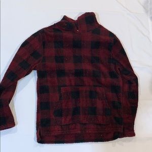 Univibe Buffalo Plaid Sherpa hoodie